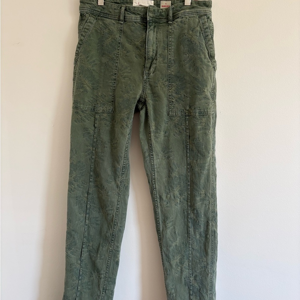 Anthropologie the wanderer green palm print pants - Picture 2 of 6